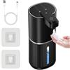 ReachMall Dispenser automatico di sapone con sensore di schiumatura a 4 livelli, regolabile, 380 ml, grande capacità, impermeabile, montaggio a parete per cucina, bagno, casa (schiuma nera)