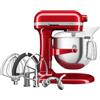 KitchenAid Robot da Cucina - Artisan - Robot da cucina multifunzione con ciotola sollevabile - Con 5 accessori in acciaio inox - 6,6L - Rosso mela