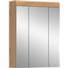 xonox.home - Armadietto a specchio Scout 60 x 79 x 18 cm in Artisan & Nero - Specchio da bagno con 3 ante e 9 scomparti - Include 6 ripiani regolabili in altezza per una perfetta visione dei tuoi