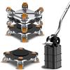 ONEON Set Pro per Spostamento Mobili - Carrello e Sollevatore Potenziato con Ruote Personalizzate in TPE per Sollevamento e Spostamento Facile dei Mobili (Nero Set: 4 carrelli + 1 sollevatore)