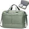 SEAFEW Borsone da Viaggio Extra Grande 45L, Bagaglio a Mano Borsa da Viaggio con Scomparto per le Scarpe, Borsa Sportiva Borsone da Palestra da Weekend,H02-Verde