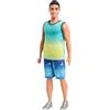 Barbie - Ken Fashionistas n. 236, bambola con capelli neri, canotta blu e verde sfumata, shorts in jeans e sneaker argento, giocattolo per bambini, 3+ anni, HYV00