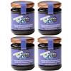 ZeroCal - Dalia Dalia Gourmet - Composta con 85 % di Frutta | Senza aggiunta di zuccheri con ERITRITOLO - STEVIA | Prodotto artigianale italiano | 4 pezzi da 220 g (Mirtilli Neri)
