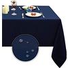Obstal Tovaglia rettangolare in microfibra, resistente all'olio, a prova di fuoriuscite e impermeabile, tovaglia decorativa per interni ed esterni (colore blu navy, 152 x 213 cm)