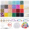 Noa Home Deco Braccialetti con Perline Colorate 4 mm - Set con 300 Lettere e Cordino Elastico - Per Adulti e Bambini - Ideale per Natale e Compleanni