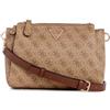 GUESS Noelle Tri Compartment Crossbody Latte Logo/Brown