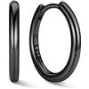 ChicSilver 8-20mm Orecchini a Cerchio Donna Argento 925 Nero Oro Rosa | argento 925 delicato sulla pelle e anallergico; design semplice e classico, brillante, elegante,intramontabile e versatile