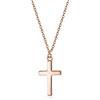Bling Jewelry Delicata Piccola Croce Religiosa Pendente Collana Piatta Semplice Per Donne Adolescenti Placcata In Oro Rosa Lucido In Argento Sterling .925