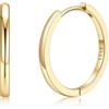 Silvora Orecchini Uomo Cerchio Argento 925, 18mm Orecchino Donna Oro Dorati a Cerchio per Anniversario Natale Compleanno