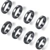 FUTTMI 8 anelli magnetici in ematite da 4 mm per donne e uomini, unisex, con pietra di ematite nera sfaccettata che assorbono l'energia negativa e rompono l'ansia equilibrio radicale chakra anelli