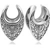 Vankula Dilatatori Lobo Sella tunnel dilatatore orecchie in Acciaio inossidabile Vacuo lobi piercing espansori Gioielli Uomo Donna 22mm(7/8) Argento