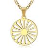 BOBIJOO JEWELRY - Collana con Pendente A Ruota Chakra Bandiera Gypsy Gypsy Gypsy Viaggiatore Acciaio Oro Placcato Oro Catena