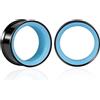 Vankula Dilatatori Lobo Double Flared tunnel dilatatore orecchie Bicolore di Base in Acciaio inossidabile lobi piercing espansori Gioielli Uomo Donna 19mm(3/4) Nero Blu