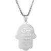 Generic Collana personalizzata, collana con mano di Fatima, ciondolo islamico musulmano Corano Allah, amuleto portafortuna, per uomini e donne, gioielli Ramadan, idea regalo