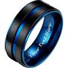 PROSTEEL Anelli Personalizzati con Incisione Taglia 22, Anelli Personalizzabili con Incisione, Anello Incisione Personalizzata con Confeziona Regalo Anello da Uomo Bicolore 8 mm in Acciaio Inox