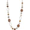 FULU AUTUMN Collana lunga di perle in argento - Collana lunga boheme con perle di cristallo e pietra gioielli fantasia, idea regalo per la festa della mamma, Pietra Cristallo, Nessuna pietra preziosa