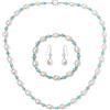 YAMI Parure di gioielli con perle d'acqua dolce, collana, bracciale e orecchini in perle naturali da 7 a 8 mm, set di gioielli turchesi da donna, gioielli eleganti e raffinati