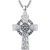 REDSUN Collana con ciondolo a forma di freccia vichinga, martello di Thor, in argento sterling 925, con ciondolo a forma di croce, ciondolo celtico, amuleto, gioiello per uomo, figlio, ragazzo, donna