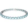 Swarovski Braccialetto Matrix Tennis, Taglio Round, Blu, Placcato rodio