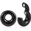 Vankula Pesi per lobi Peso Lobo Orecchie ear dilatatori weights in Acciaio inossidabile Cerchio pesante piercing espansori Gioielli Uomo Donna 6mm(2G) Nero