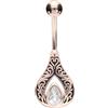 PIERCINGLINE Piercing per ombelico in acciaio chirurgico a banana, design orientale, oro rosa, oro, argento