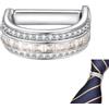 RunootPR Anello da Cravatta in Argento e Oro per Uomo con Zirconia Cubica, Fermacravatta a Clip per Business, Matrimonio, Abito da Cerimonia, Gioiello Regalo, 1inches, Non pietra preziosa