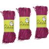 La cordeline Set di Rafia Naturale, 3 x 50 g, Colore: Viola Viola