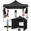 COBIZI Gazebo 3x3 Pieghevole Impermeabile con Parasole e Pannelli Laterali UV50+ Gazebo Esterno Resistente 3x3 Tendone da Esterno Tenda per Giardino Auto Campeggio Spiaggia Fiere(3 per 3m Nero)