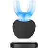 MAYBUY Spazzolino elettrico ad ultrasuoni, spazzolino elettrico a 360 °, completamente automatico ad ultrasuoni, impermeabile, IPX7 AI, funzione di memoria automatica Blu-ray, sbiancamento senza fili (nero)
