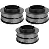Micpointik 3 Pezzi Bobina a Doppio Filo 2930507, Filo di Ricambio per decespugliatore Compatibile con Greenworks 2930507 GST1246 GD40BC GD40BCB, Diametro Filo 2mm, 5.2m Totale, Nero