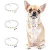 PAIDEFUL Collana per cani di piccola taglia con perline di perle e ciondolo a forma di osso di diamante gioiello regolabile leggero carino collare per gatti festa di compleanno, rosa, M