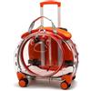 gihusrzx Trolley per animali domestici con ruote silenziose staccabili aggiornate, fori di ventilazione trasparenti, trasportino per cani e gatti con manico telescopico, perfetto per viaggiare/fare