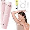 Homirty Rasoio Elettrico da Donna 2 in 1, Indolore Rasoio Parti Intime, Rasoio Elettrico a Doppia Testa per Donna, Rasoio Don-na Inguine IPX7 Impermeabile, per Gambe Peli Pubici,Uso Bagnato e Asciutto