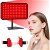 Piashow Terapia della luce rossa per viso e corpo, pannello 2 in 1 con cinghia, lampada per terapia a infrarossi vicini da 660 nm e 850 nm, con telecomando, 5 livelli di luminosità e timer, regalo per donne e