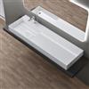 doporro Lavabo da Appoggio o Sospeso Rettangolare 150x48x13 cm per Bagno