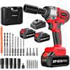 Aolawco Avvitatore a percussione a batteria 29 in 1 con 2 batterie al litio da 21 V, 400 N.m, per cambio pneumatici auto, con 5 bussole, 4 viti, 4 punte, caricatore rapido, per casa e auto