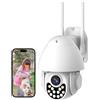 LWOHSI Telecamera di sicurezza wireless per esterni, telecamera di sorveglianza domestica 2K, registrazione 24 ore su 24, 7 giorni su 7, audio bidirezionale, slot per scheda SD, compatibile con Alexa