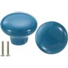 QUARKZMAN 2 Pacchetti Pomelli per Cassetti in Ceramica, Pomelli per Comò Rotondi, Pomelli Decorativi per Cassetti con Vite M4 x 25mm per Armadio Guardaroba, Blu