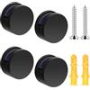 salbsever Confezione da 4 ganci per specchietti senza cornice, clip per specchi, kit di montaggio per specchio nero, 3-5 mm, in lega di zinco, staffe di fissaggio a doppia vite con viti lunghe e tasselli