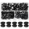 SHSMPXOY 90 Set Rivetti a Vite, M5 x 5 mm Rivetti Chicago, Viti Chicago Screws Chicago Book Vitis,Vitis Chicago di ricambio in Metallo per Borse, Libri, Collari, Zaini, Guinzagli per Cani (Nero Opaco)