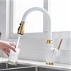 LAKKOAKOAA Rubinetto Cucina Rubinetto Lavello Con Doccetta Estraibile, 2 Modalità, Stile Moderno Girevole A 360 ° Monocomando Ottone Miscelatore Cucina, Rubinetto Lavello Cucina, Bianco