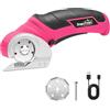 SnapFresh Cesoie e forbici Taglierina per cartone taglierina universale a batteria forbici elettriche 4V taglierina rotativa a batteria -per carta, cartone, moquette, pelle, feltro, plastica (Rosa）