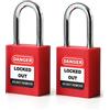 POFET 2PCS 38mm / 1.5 pollici Lockout Tagout Locks, lucchetto di sicurezza, plastica rossa