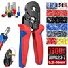 wittsyer Set di 1300 pinze crimpatrici autoportanti, 0,25 - 10 mm², pressatura quadrata con funzione a cricchetto e impugnatura ergonomica, utensili elettrici e auto