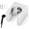 WJUAN Supporto Soffione Doccia, Quadrato Supporto Doccino, Porta Doccino a Muro Lega di Zinco, Argento Porta Soffione Doccetta, con Viti e Tubo di Espansione, per Casa, Hotel, Palestra