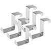 FOCCTS Set di 6 ganci in metallo con gancio in acciaio inox a forma di Z per chiavi, sciarpa, borsa, cucina, camera da letto, armadio, cassetto, ecc.