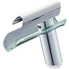 XDSMB Rubinetto Bagno a Cascata in Vetro Rubinetto da Appoggio per Bagno Lavabo Monoforo Miscelatore Lavello,cromato,corto
