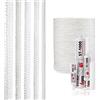 STEIGNER Cordone Isolante in Fibra di Vetro SKD02-6, Bianco con sigillante adesivo per montaggio termico resistente alla temperatura fino a 550°C 5 m, 6 mm