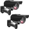 GAOUTO 2 pezzi fotocamera finta finta operazione solare simulata sorveglianza, telecamera di sorveglianza con LED lampeggiante, fotocamera esterna per garage, cortili, porte di casa