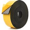 XLTBOMS 6 M Nastro Autoadesivo in Schiuma Nero - Guarnizione Adesiva/Nastro Adesivo Paraspifferiper per Porte e Finestre, Neoprene Adesivo Isolamento Termico e Tenuta | Larghezza 50 mm x Spessore 3 mm